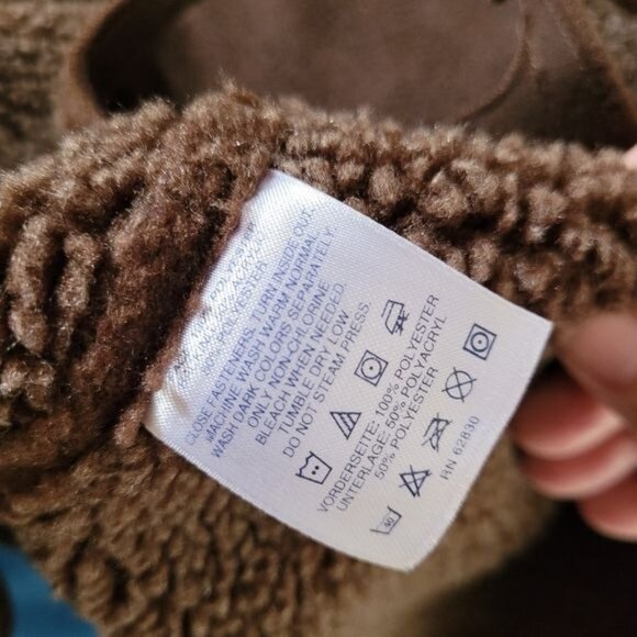 Women's Lands End Barn jacket coat faux suede brown equestrian medium - Picture 8 of 8